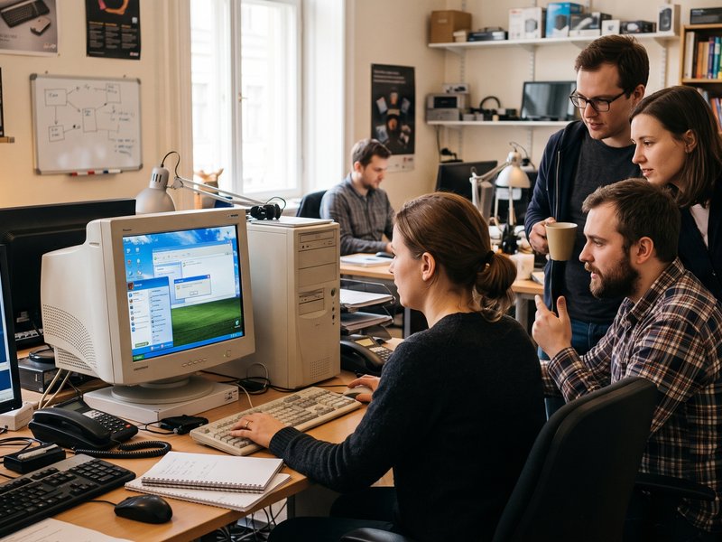 Команда специалистов Нимтер Инвест работает за компьютерами в офисе при естественном освещении